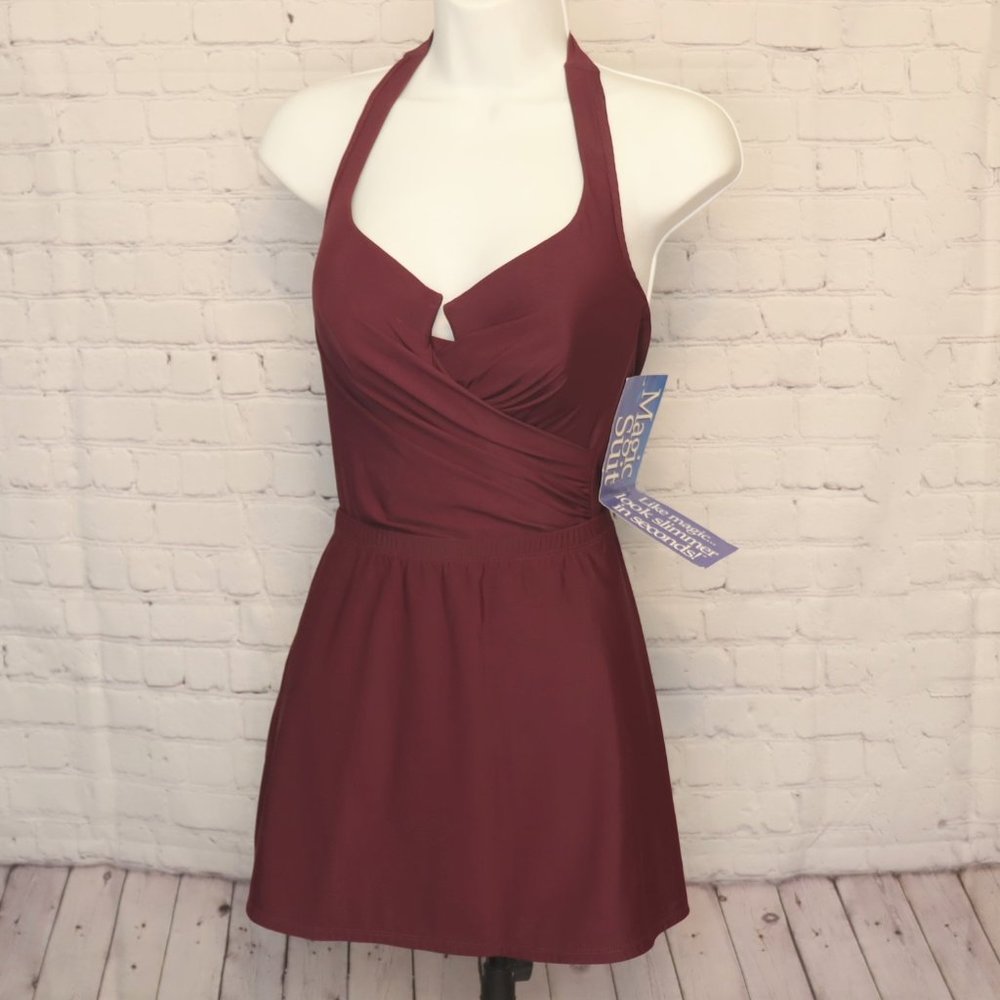 NWT Womens 10 Purple Miracle Suit and Matching Swim Skirt Size M - Picture 3 of 9